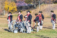 Continental Army Artillerymen Reenactors firing cannon, Fort Mercer, Red Bank, New Jersey