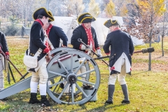 Continental Army Artillerymen Reenactors firing cannon, Fort Mercer, Red Bank, New Jersey